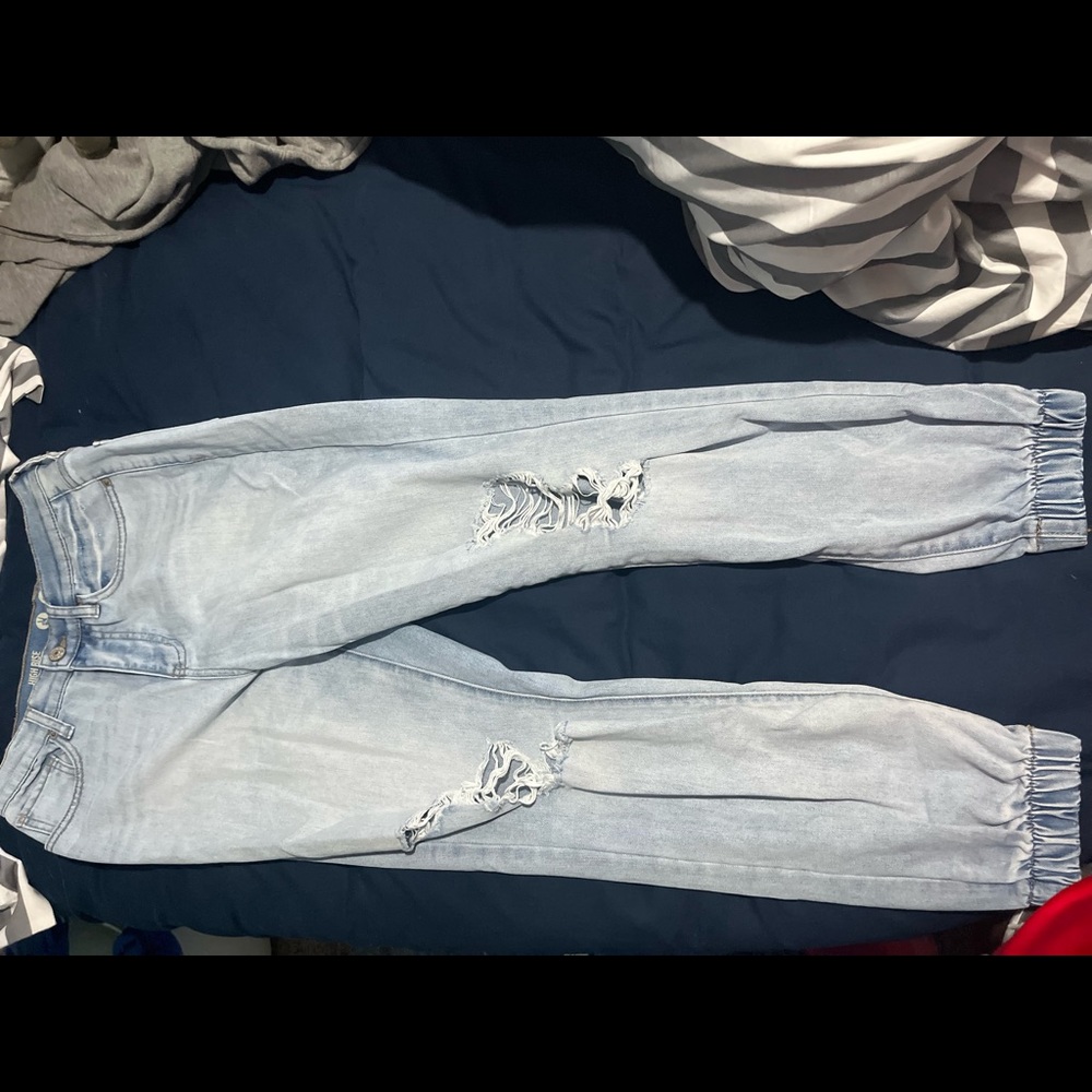 REWASH blue jean joggers High Rise